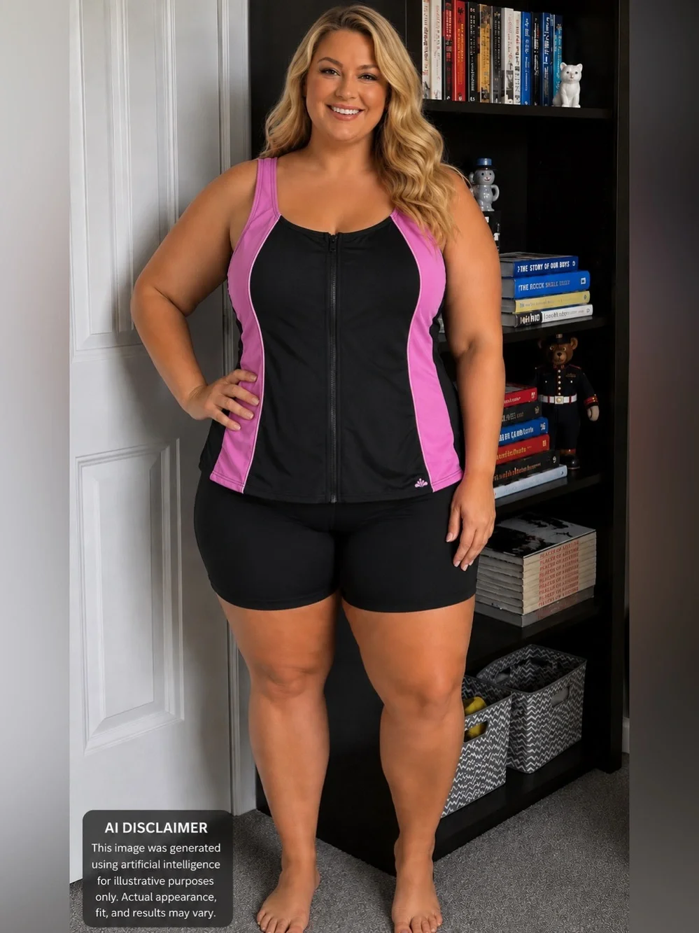Tankini Zip Closure Swim Top. 20w - Picture 1 of 4